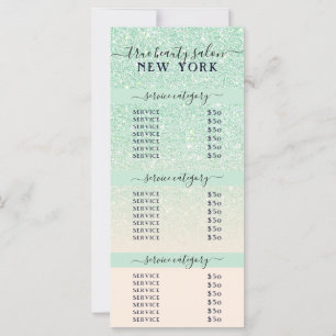 Pink Mint Glitter Ombre Salon Price List