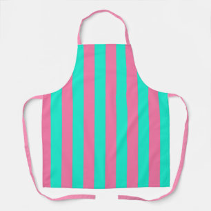 Pink Mint Green Stripes Design  Apron