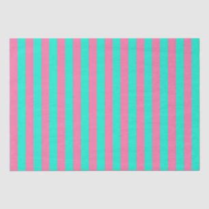 Pink Mint Green Stripes Design  Tissue Paper