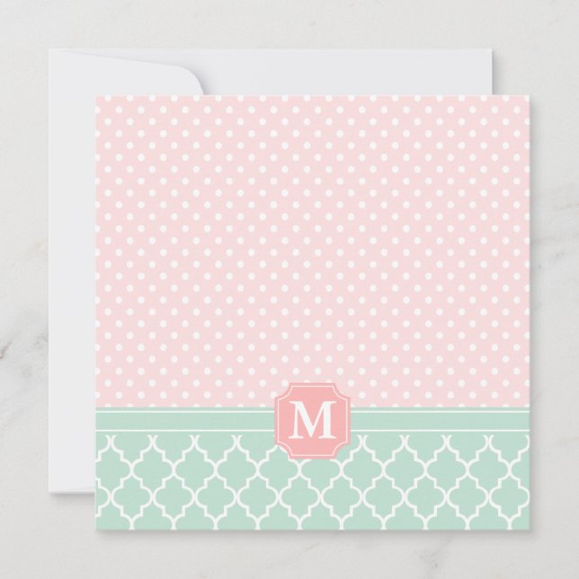 Pink Mint Polka Dots Moroccan Gift Certificate (Front)