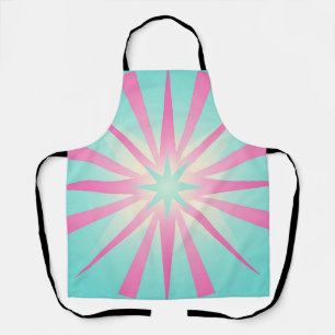 Pink Mint Retro Starburst Glow Apron