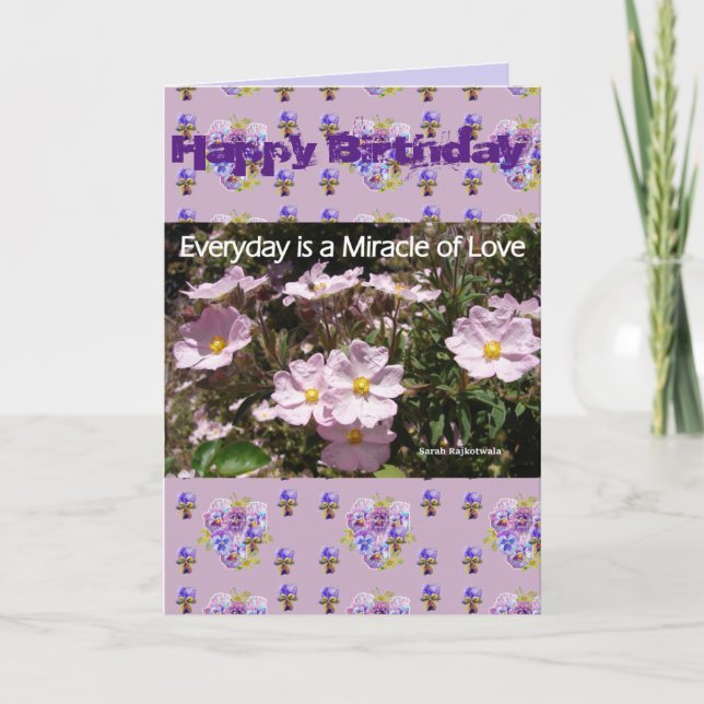 Pink Miracle of Love Flower Floral Photo art Card (Front)