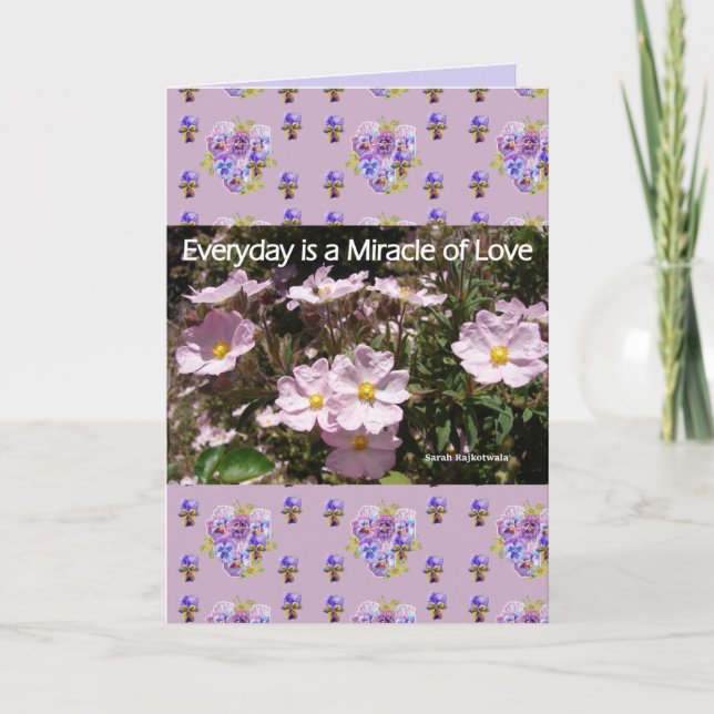 Pink Miracle of Love Flower Floral Photo art Card (Front)
