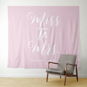 Pink Miss to Mrs Bridal Shower Modern Banner Tapestry