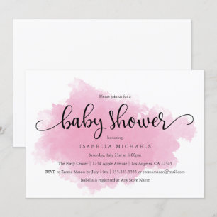 Pink Mist   Baby Shower Invitation