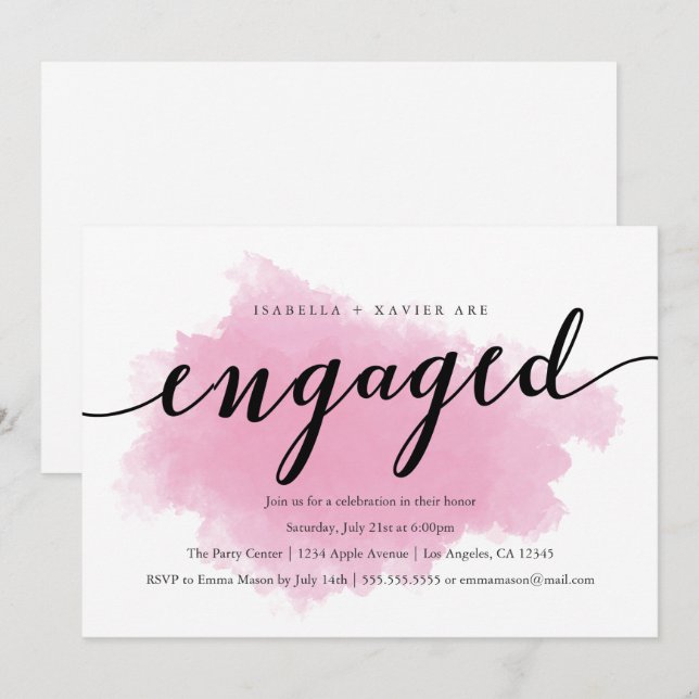 Pink Mist | Engagement Party Invitation (Front/Back)