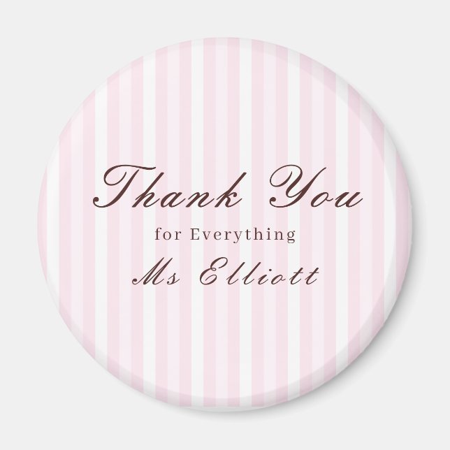 Pink Mist - Personalised Thank You Teacher Magnet (Front)