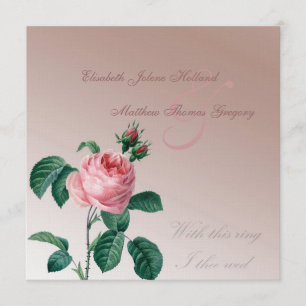 Pink Mist Rose Wedding Invitation