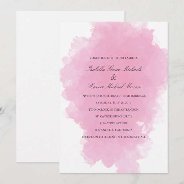 Pink Mist | Wedding Invitation (Front/Back)