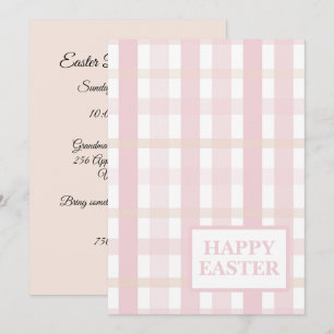 Pink Mix Plaid Design Invitation