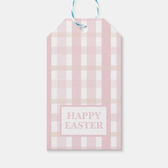 Pink Mix Plaid Gift Tags (Front)