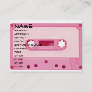 Pink Mix Tape Business Card