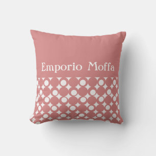 Pink Mod Ball Design @ Emporio Moffa w/text Cushion