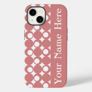 Pink Mod Ball Design with name Case-Mate iPhone 14 Case