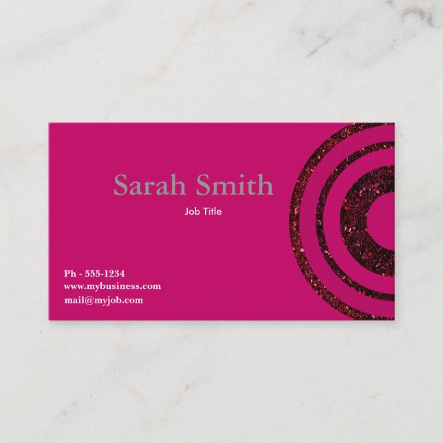 Pink Mod Circle  business card (Front)