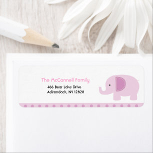 Pink Mod Elephant PRINTABLE ADDRESS LABELS