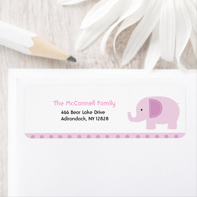 Pink Mod Elephant PRINTABLE ADDRESS LABELS (Insitu)