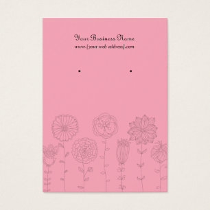 Pink Mod Flowers Custom Earring Card