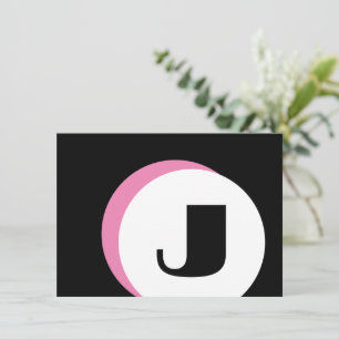 PINK Mod Monogram Bold Initial Note Card