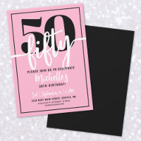 Pink Modern 50th Birthday Party