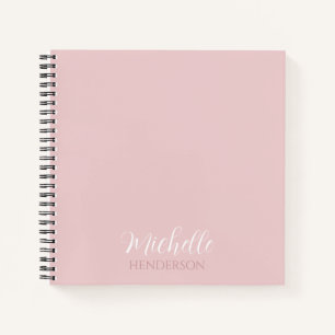 Pink Modern and Simple Personalised Monogram Notebook