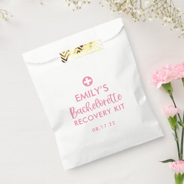Pink Modern Bachelorette Recovery Kit Favour Bag (Sealed)