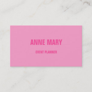 Pink Modern Bold Bright Colourful Simple Girly Business Card