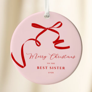 Pink Modern Bow Ceramic Tree Decoration
