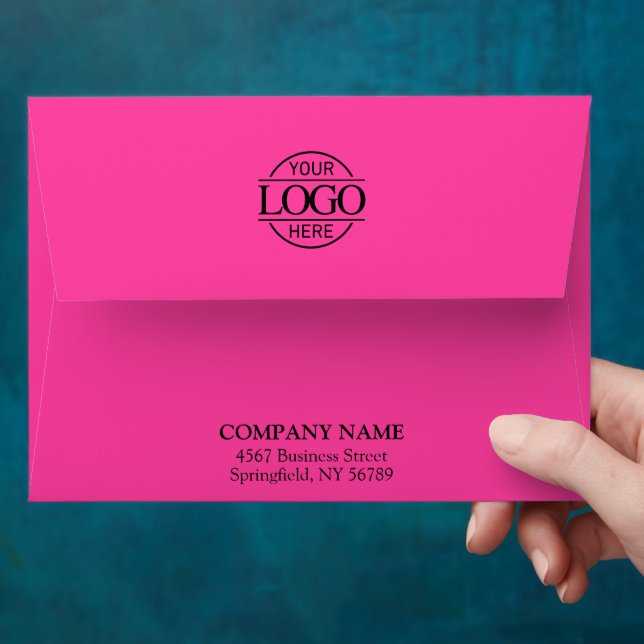 Pink Modern Business Custom Logo Professional Envelope (Hand)