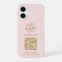 Pink Modern Business Logo & QR Code Promotional