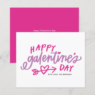 Pink Modern Calligraphy Happy Galentine's Day Card