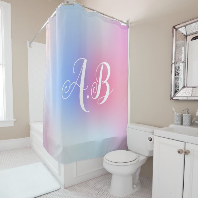 Pink Modern Colourful Shower Curtain (In Situ)