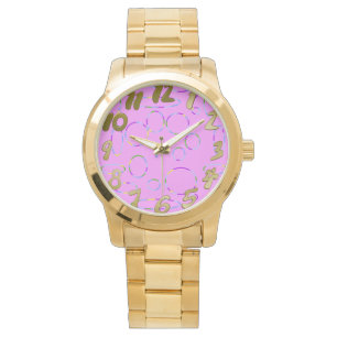Pink Modern Cool Circles Loops Tropical Watch