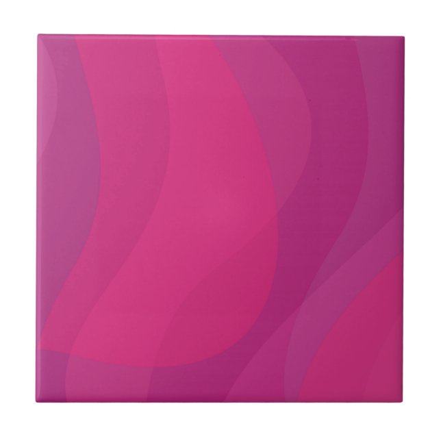 Pink, modern, cool, trendy urban wavy illustration tile (Front)