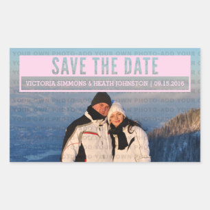 Pink Modern Cut Out Save the Date Stickers