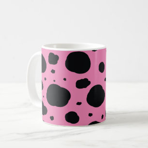 pink modern dalmatian spots animal pattern coffee mug