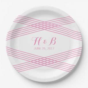 Pink Modern Deco Paper Plates