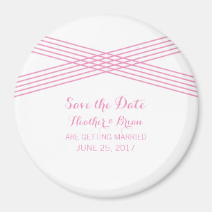 Pink Modern Deco Save the Date Magnet