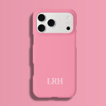 Pink Modern Double Layer Simple Initial Monogram  iPhone 15 Pro Case<br><div class="desc">Meet your new go-to phone case — the Modern Minimalist iPhone Case in Flamingo Pink Soft Pink, designed for anyone who loves a clean minimalist aesthetic. This two-tone style blends a vibrant flamingo pink frame with a soft pastel center, creating the perfect balance of fun and refined. Customized with your...</div>