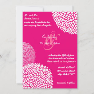 Pink Modern Floral Romantic Wedding Invites