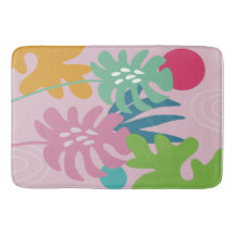Pink modern floral tropical abstract simple