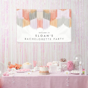 Pink Modern Fringe Bachelorette Party Banner