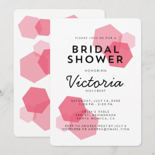 Pink Modern Geometric Bridal Shower Invitation
