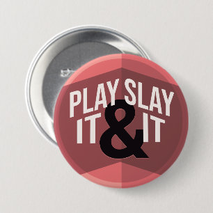 Pink Modern Geometric Phrase Play Board Games 7.5 Cm Round Badge