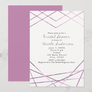 Pink Modern Glam Geometric Lines Party Invitations