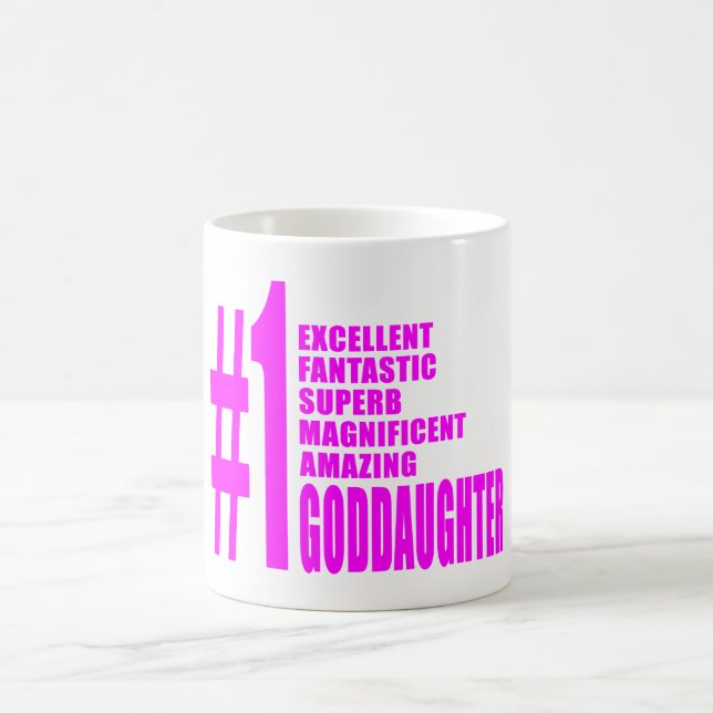 Pink Modern Goddaughters : Number One Goddaughter Coffee Mug (Center)