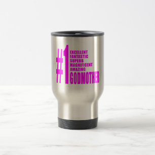 Pink Modern Godmothers : Number One Godmother Travel Mug