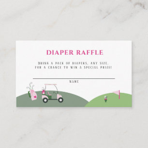 Pink Modern Golf Baby Shower  Enclosure Card