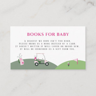 Pink Modern Golf Baby Shower  Enclosure Card