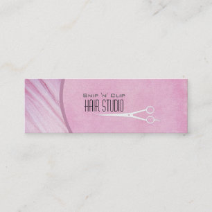 Pink Modern Hair Stylist Salon Mini Business Card